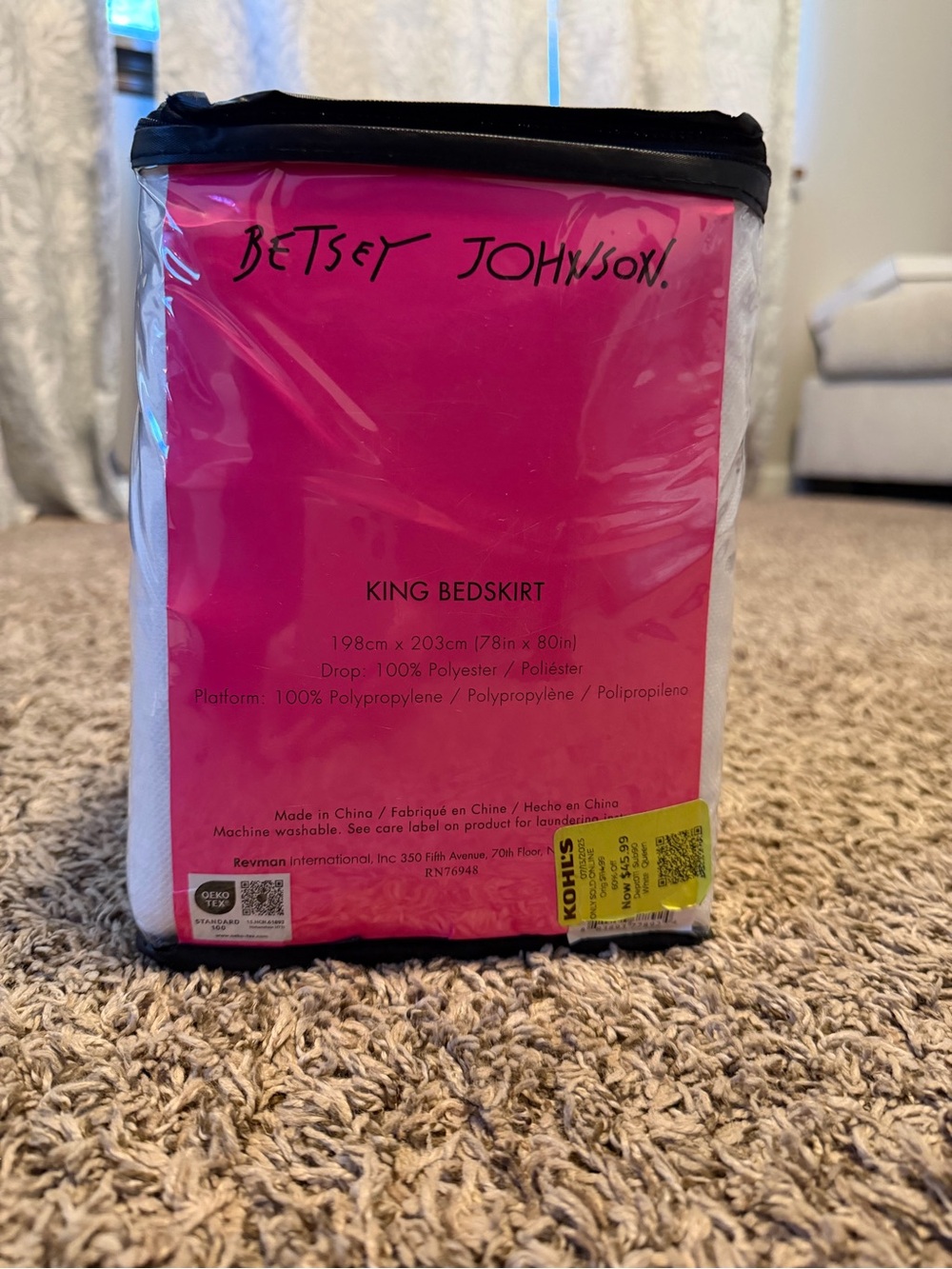 Betsey Johnson Vibrant Pink King Bedskirt